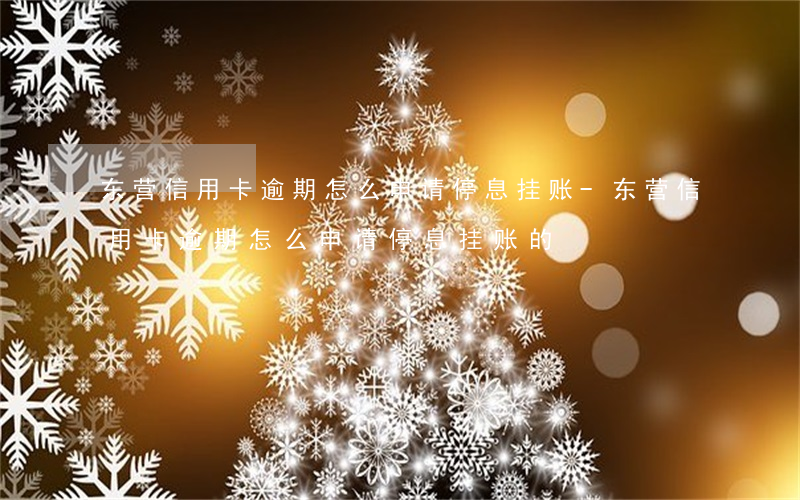 东营信用卡逾期怎么申请停息挂账-东营信用卡逾期怎么申请停息挂账的
