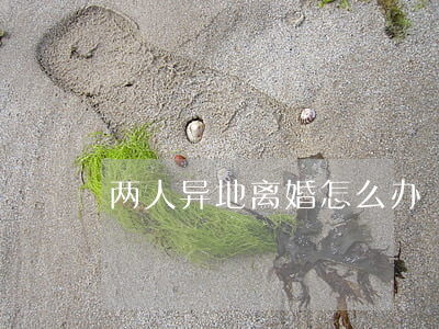 两人异地离婚怎么办