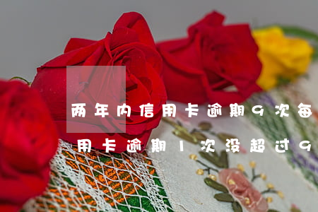两年内信用卡逾期9次,每次不超过一个月（信用卡逾期1次没超过90天）