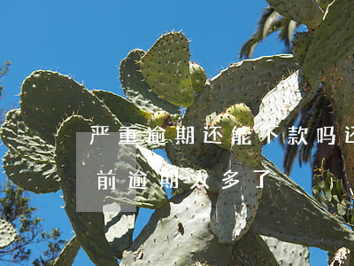严重逾期还能下款吗(还有什么可以下款的,当前逾期太多了)