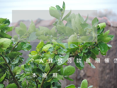 个人住房贷款逾期催告函(个人催款通知书范本逾期)