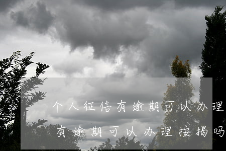 个人征信有逾期可以办理按揭吗-个人征信有逾期可以办理按揭吗