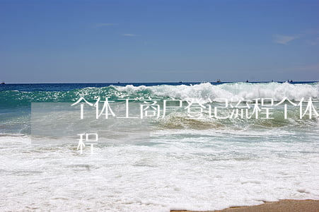 个体工商户登记流程(个体工商户网上登记流程)