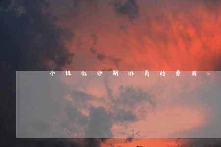 个性化分期协商的费用-个性化协议分期