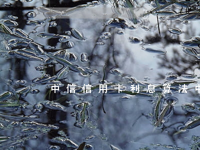 中信信用卡利息算法(中信銀行卡的利息)