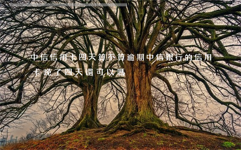 中信信用卡四天算不算逾期(中信銀行的信用卡晚了四天還可以嗎)