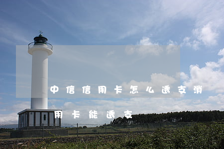 中信信用卡怎么透支消費(fèi)(中信信用卡能透支嗎)