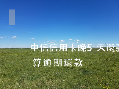 中信信用卡晚5天還款算逾期嗎(信用卡多久算逾期還款)