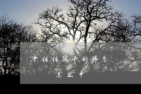 中信信用卡的停息掛賬-中信信用卡的停息掛賬怎么申請
