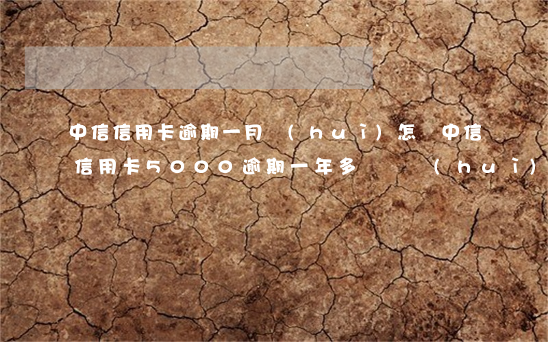 中信信用卡逾期一月會(huì)怎樣(中信信用卡5000逾期一年多沒還會(huì)怎么樣???)