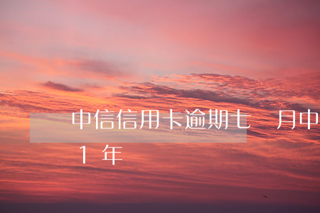 中信信用卡逾期七個月(中信信用卡8萬逾期1年)