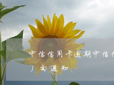 中信信用卡 逾期（中信信用卡逾期書(shū)面通知）