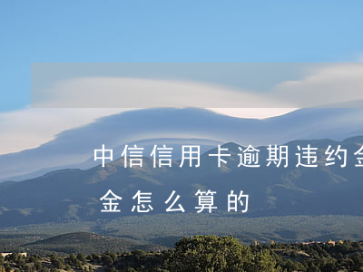 中信信用卡逾期违约金怎么算-信用卡违约金怎么算的