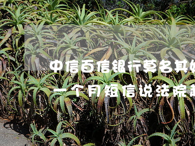 中信百信银行莫名其妙的逾期(中信银行逾期一个月短信说法院起诉是真的嘛)