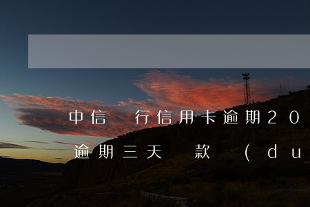 中信銀行信用卡逾期20天還款-中信銀行逾期三天還款對(duì)信用有影響嗎