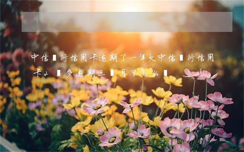 中信銀行信用卡逾期了一年(欠中信銀行信用卡2萬多逾期三個月了怎么辦)