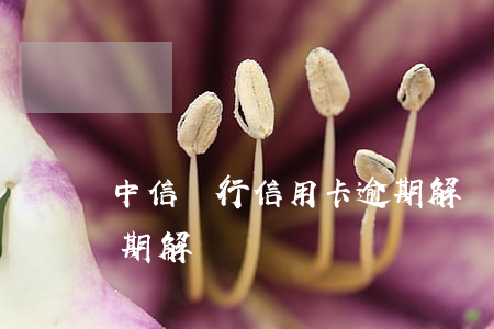 中信銀行信用卡逾期解鎖(中信銀行信用卡逾期解鎖)