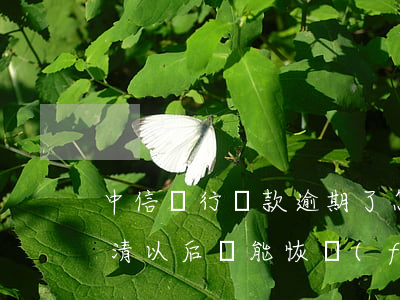 中信銀行貸款逾期了怎么辦(中信銀行逾期還清以后還能恢復(fù)額度嗎)