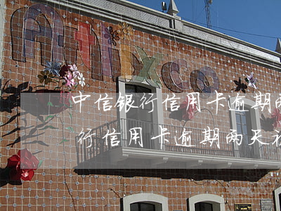 中信银行信用卡逾期两天被冻结了-中信银行信用卡逾期两天被冻结了怎么办
