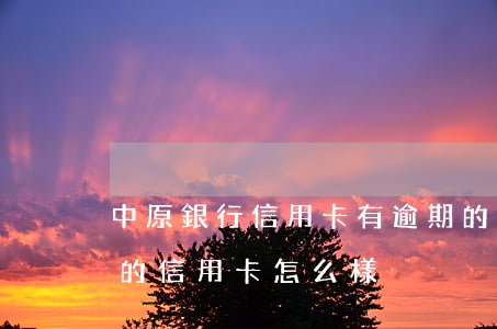 中原銀行信用卡有逾期的嘛怎么還(中原銀行的信用卡怎么樣)