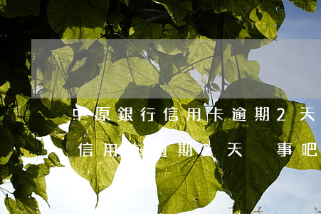 中原銀行信用卡逾期2天沒事吧-中原銀行信用卡逾期2天沒事吧怎么辦