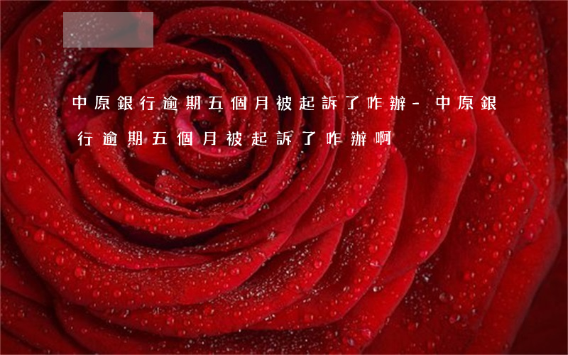 中原銀行逾期五個月被起訴了咋辦-中原銀行逾期五個月被起訴了咋辦啊
