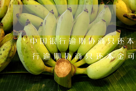 中国银行逾期协商只还本金可以吗-中国银行逾期协商只还本金可以吗