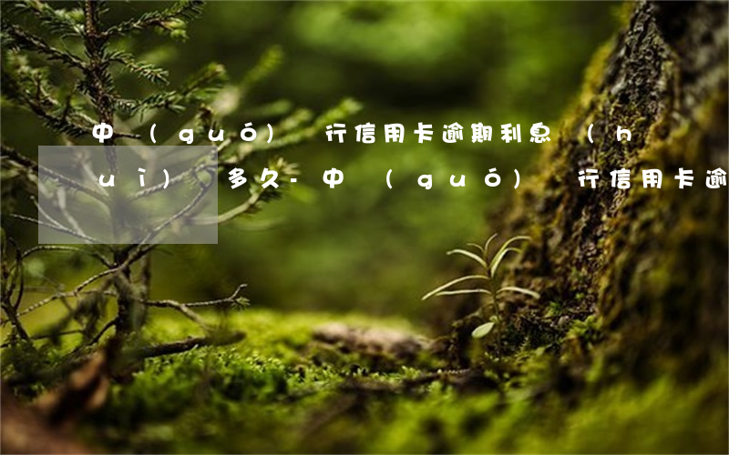 中國(guó)銀行信用卡逾期利息會(huì)記多久-中國(guó)銀行 信用卡 逾期