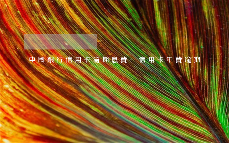 中國銀行信用卡逾期息費-信用卡 年費逾期