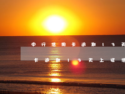 中行信用卡逾期13天上征信吗-中行信用卡逾期13天上征信吗有影响吗