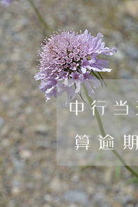 中行当天还款不计入逾期(银行贷款当天还款算逾期吗)