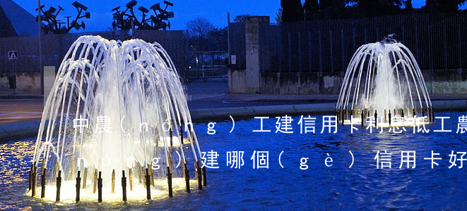 中農(nóng)工建信用卡利息低(工農(nóng)建哪個(gè)信用卡好)