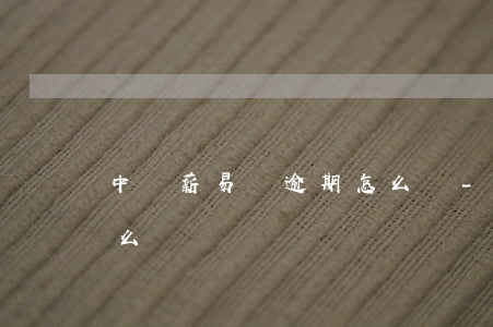 中銀薪易貸逾期怎么辦-中銀易貸還不上怎么辦