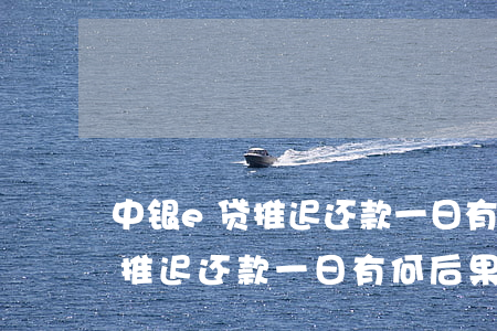 中银e贷推迟还款一日有何后果-中银e贷推迟还款一日有何后果吗