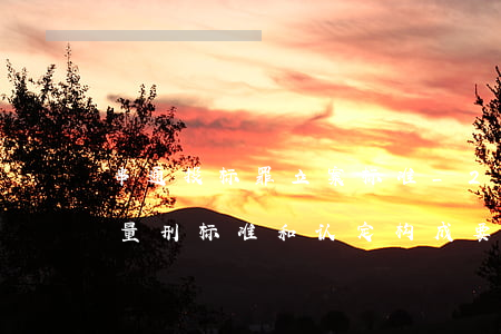 串通投标罪立案标准_2021串通投标罪量刑标准和认定构成要件