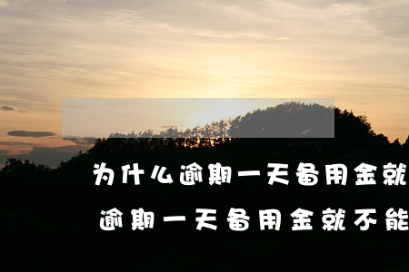 为什么逾期一天备用金就不能还了-为什么逾期一天备用金就不能还了呢