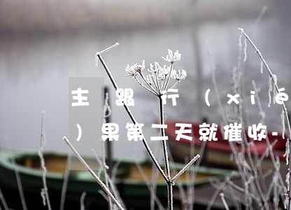 主動跟銀行協(xié)商還款結(jié)果第二天就催收-主動跟銀行協(xié)商還款結(jié)果第二天就催收了