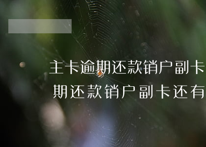 主卡逾期还款销户副卡还有额度么-主卡逾期还款销户副卡还有额度么