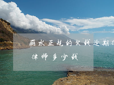 丽水正规的欠钱逾期律师价钱-欠钱起诉找律师多少钱