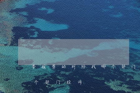 举报劳动纠纷找哪个部门(劳动合同纠纷找哪个部门投诉)