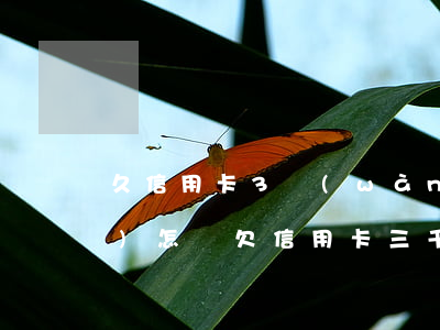 久信用卡3萬(wàn)多不還會(huì)怎樣(欠信用卡三千兩年沒(méi)還會(huì)怎么樣)