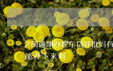 之前逾期办理车贷好批吗 有过逾期贷款买车能办下来吗