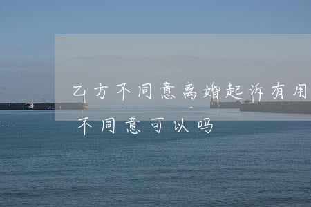 乙方不同意离婚起诉有用吗(如果被起诉离婚,不同意可以吗)