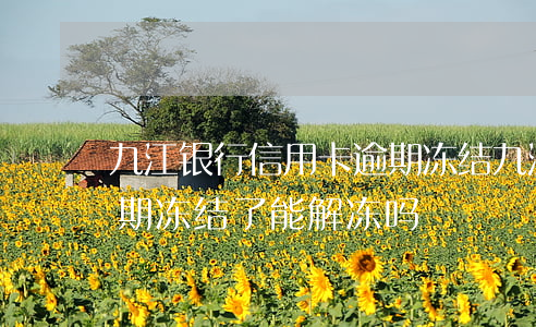 九江银行信用卡逾期冻结(九江银行信用卡逾期冻结了能解冻吗)