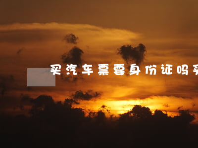 买汽车票要身份证吗(买汽车票需要身份证吗)