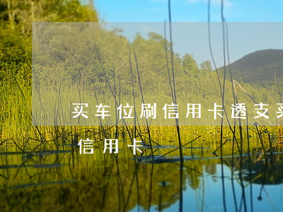 买车位刷信用卡透支(买车位用商业贷款还是信用卡)