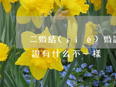 二婚結(jié)婚證(二婚結(jié)婚證有什么不一樣)