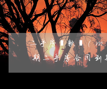 二手房貸款沒(méi)下來(lái)逾期(二手房合同到期貸款還沒(méi)下來(lái))