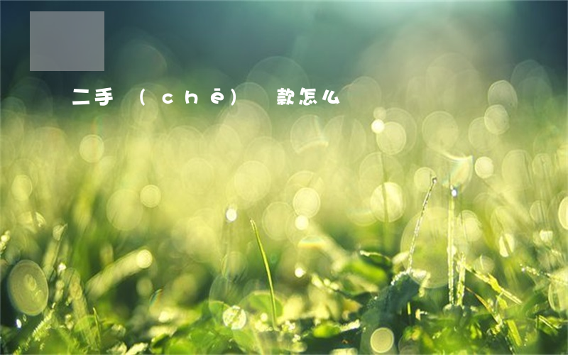 二手車(chē)貸款怎么貸