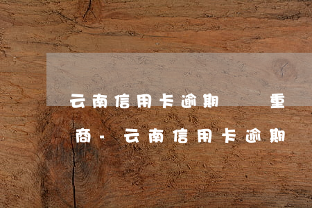 云南信用卡逾期債務重組怎么協(xié)商-云南信用卡逾期債務重組怎么協(xié)商還款